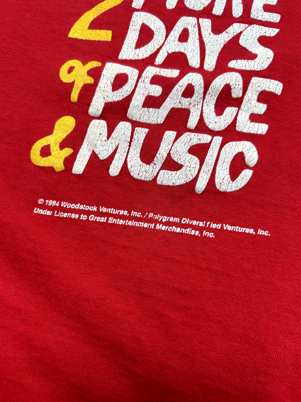 Vintage 1994 Woodstock 2 More Days Of Music & Peace Festival T-Shirt Size XL 90s