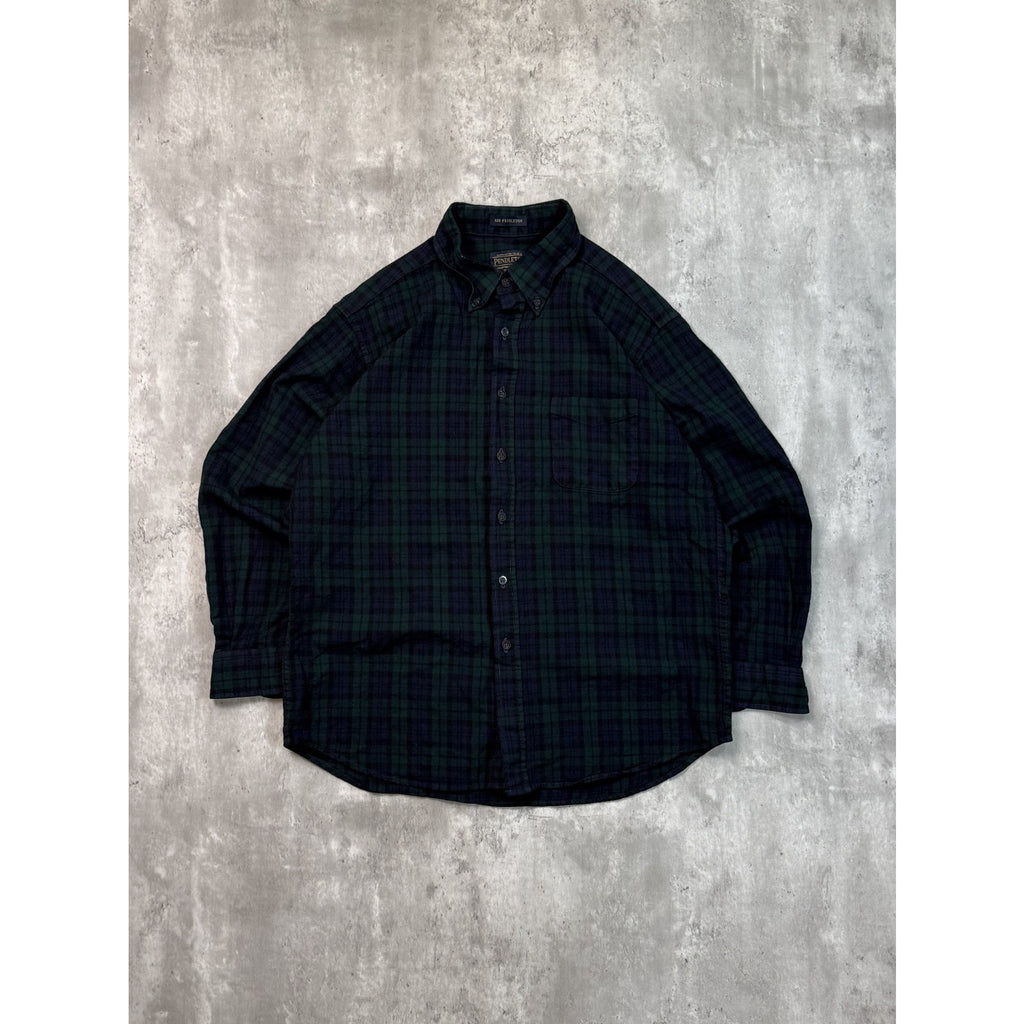 Vintage Pendleton Single Pocket Plaid Print Long Sleeve Button Up Shirt Size XL