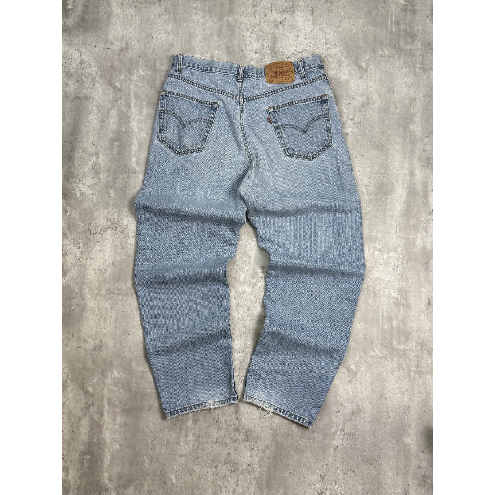 Vintage 90s Levis 550 Red Tab Light Wash Denim Pants Size 35 Blue