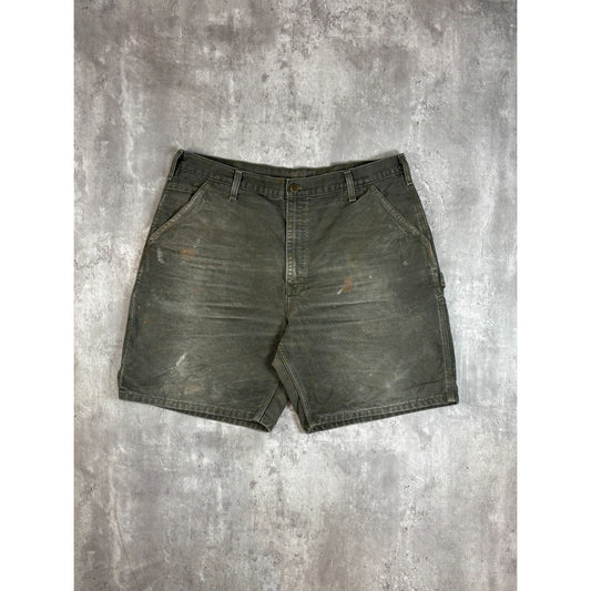 Vintage Carhartt Canvas Workwear Carpenter Shorts Size 38 Green