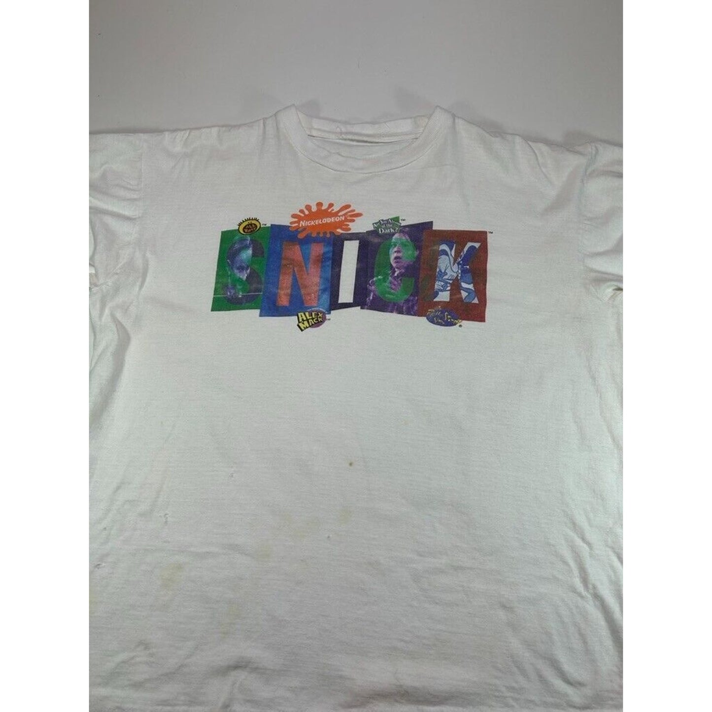 Vintage 90s Nickelodeon Snick TV Promo Graphic T-Shirt Size Large