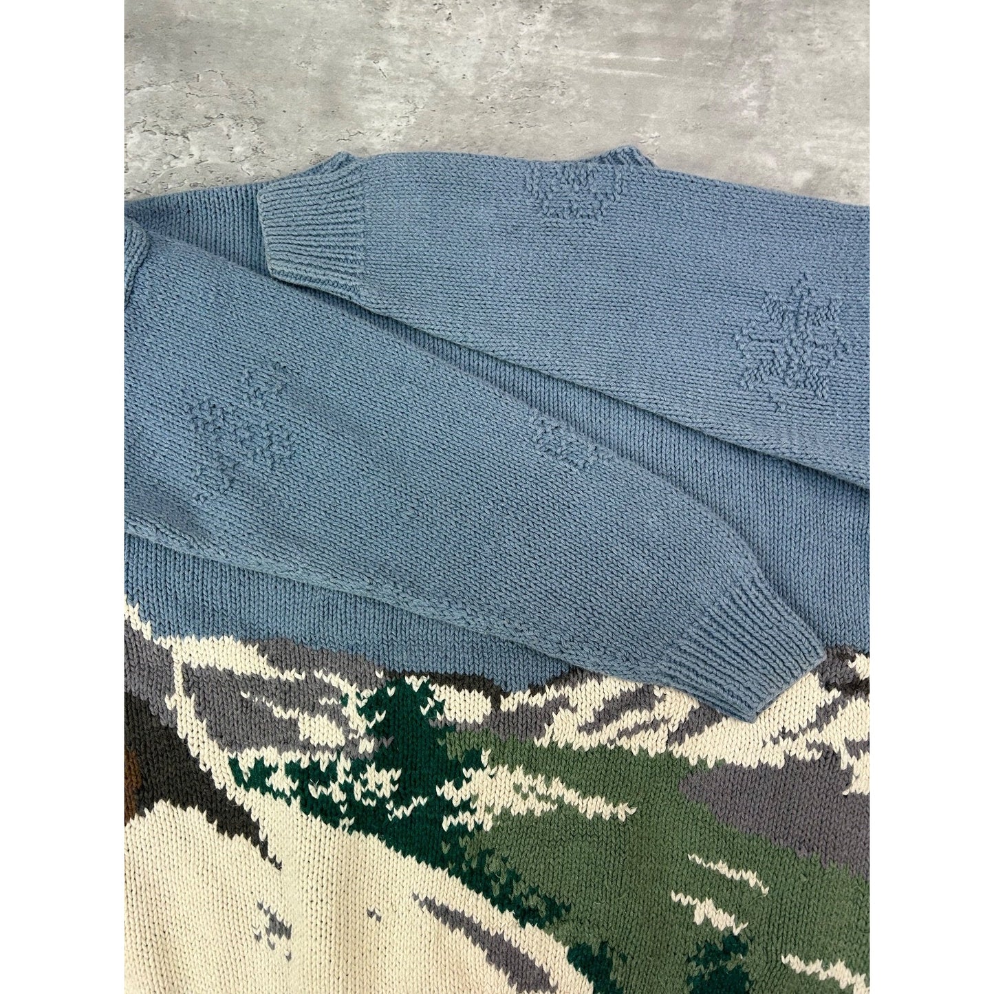 Vintage 90s Skiing Graphic Pullover Knit Sweater Size Large