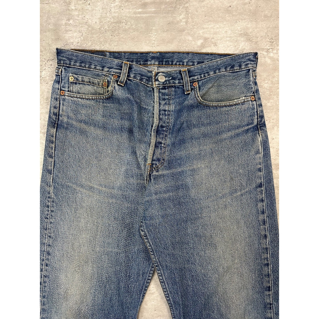 Vintage 90s Levis 590 Medium Wash Denim Pants Size 36 Blue