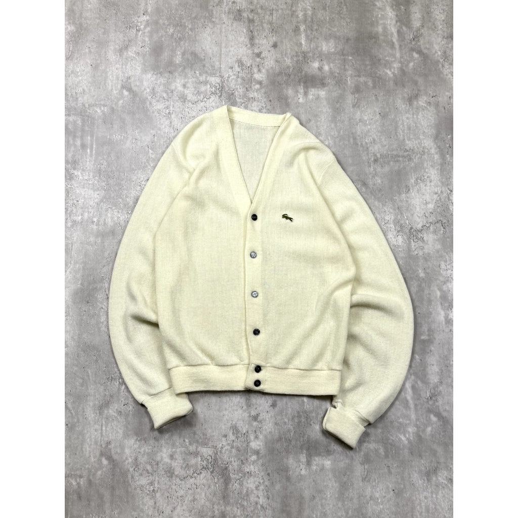 Vintage Lacoste Embroidered Logo Button Up Cardigan Sweater Size Medium