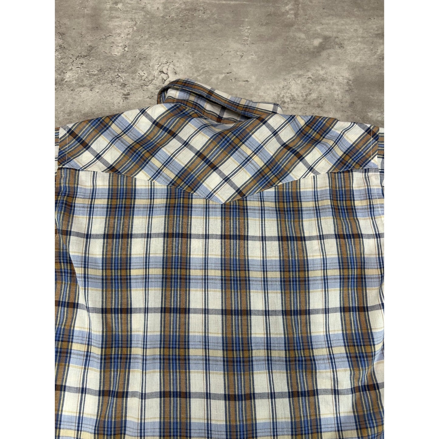 Vintage 1970s/80s JCPenny Plaid Print Reworked Cropped Button Up Shirt Sz Medium