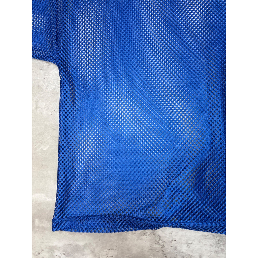 Vintage 90s Blank Loose Mesh Cropped Warm Up Football Jersey Size L/XL