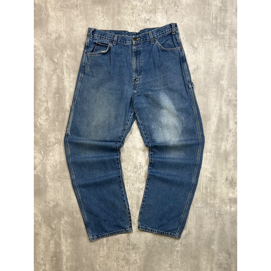 Vintage Dickies Dark Wash Denim Workwear Carpenter Pants Size 36