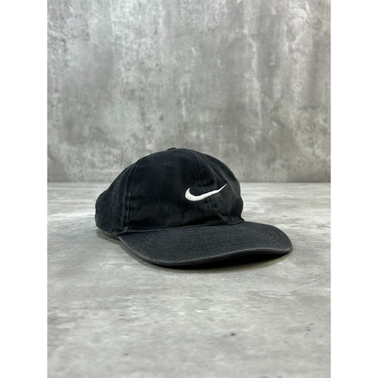 Vintage 90s Nike Embroidered Swoosh Snapback Hat OSFA Black