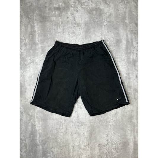 Vintage 2000s Nike Embroidered Mini Swoosh Sweat Shorts Size XXL Black
