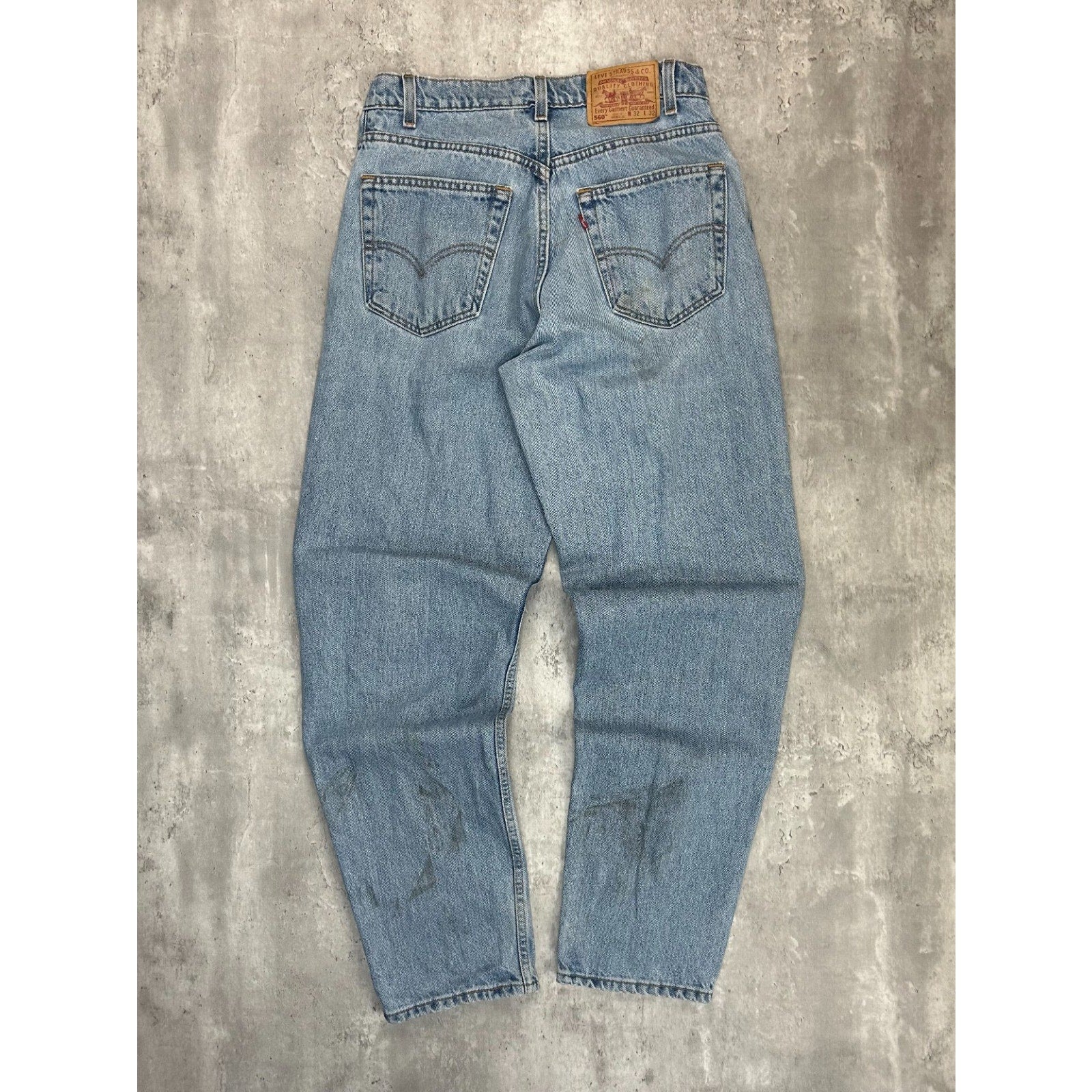 Vintage 90s Levis 560 Red Tab Loose Fit Light Wash Denim Pants Size 31 Blue