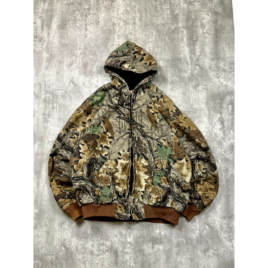 Vintage Walls Thermal Lined Advantage Tree Camo Full Zip Hooded Jacket Size 2XL