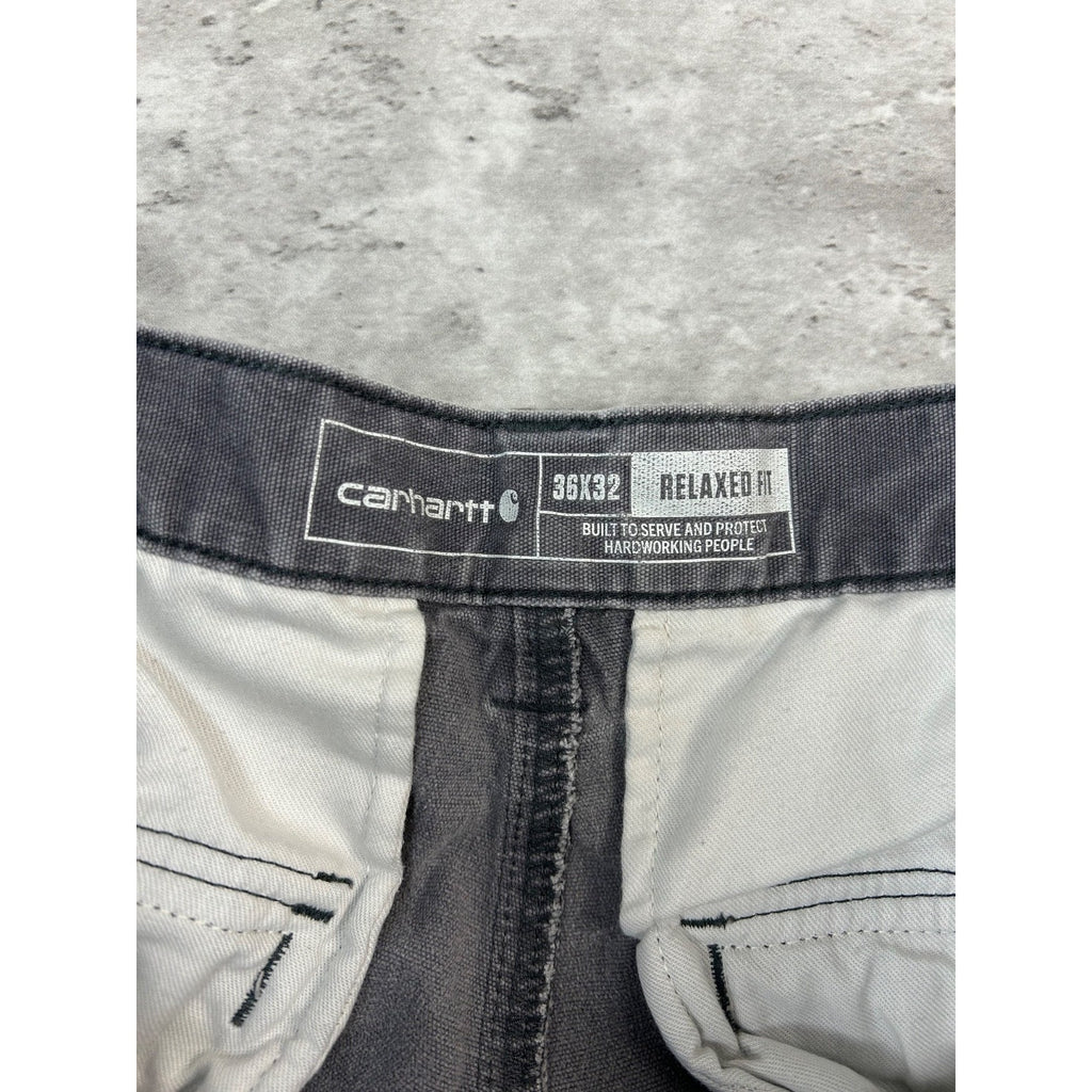 Carhartt Relaxed Fit Canvas Workwear Gray Cargo Pants Size 35