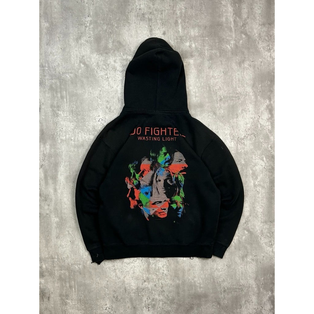Vintage Foo Fighters Wasting Light Rock Music Full Zip Hooded Sweatshirt Medium