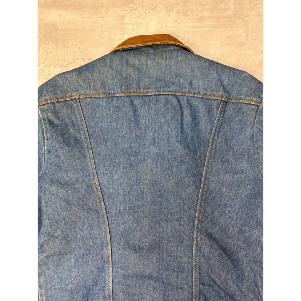 VTG 1970s Maverick Wrangler Blanket Lined Medium Wash Denim Jacket Size Large