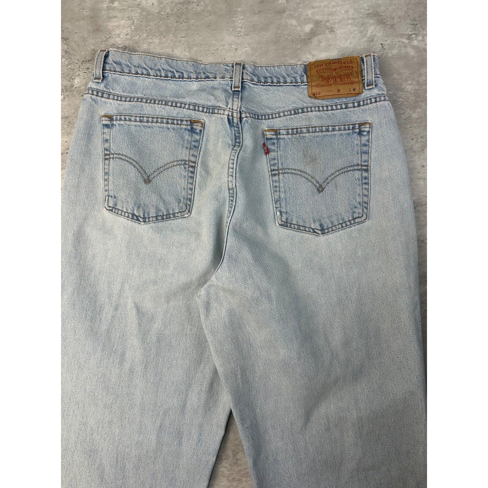 Vintage 90s Women's Levis 512 Slim Fit Red Tab Light Wash Denim Pants Size 36