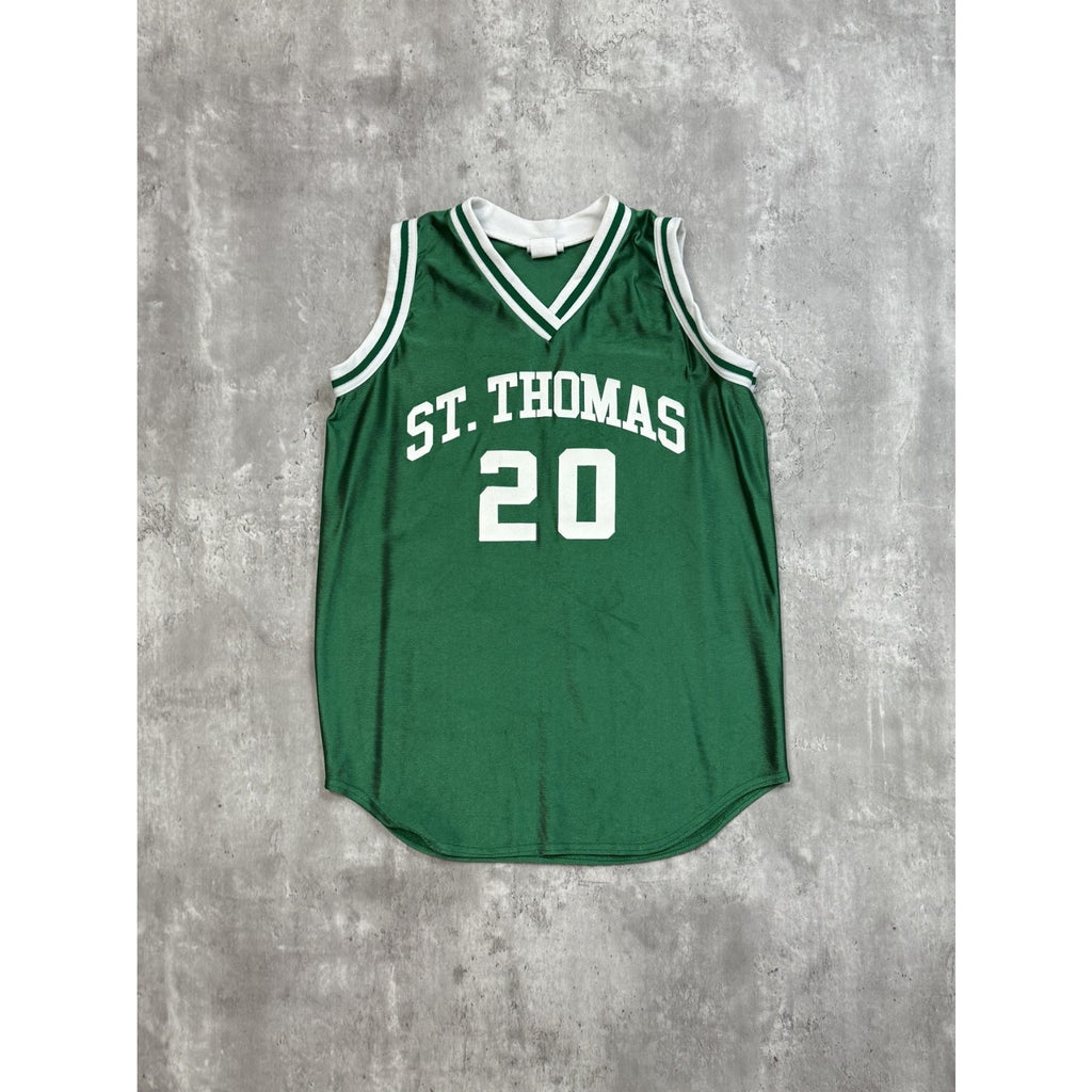 Vintage 80s/90s St Thomas #20 Graphic Spellout Basketball Jersey Size Medium