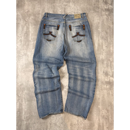 Vintage Y2K Gilyard Mfg Baggy Fit Light Wash Denim Pants Size 39 Blue