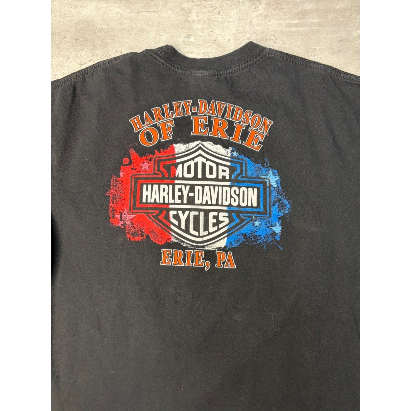 Vintage Harley Davidson Flaming Classic Logo Hog Graphic T-Shirt Size XL