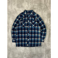 Vintage 90s Quilted Lined Plaid Double Pocket Jacket Size Large