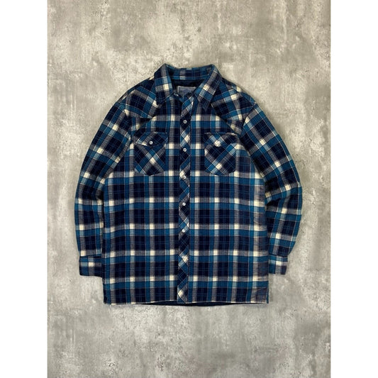 Vintage 90s Quilted Lined Plaid Double Pocket Jacket Size Large