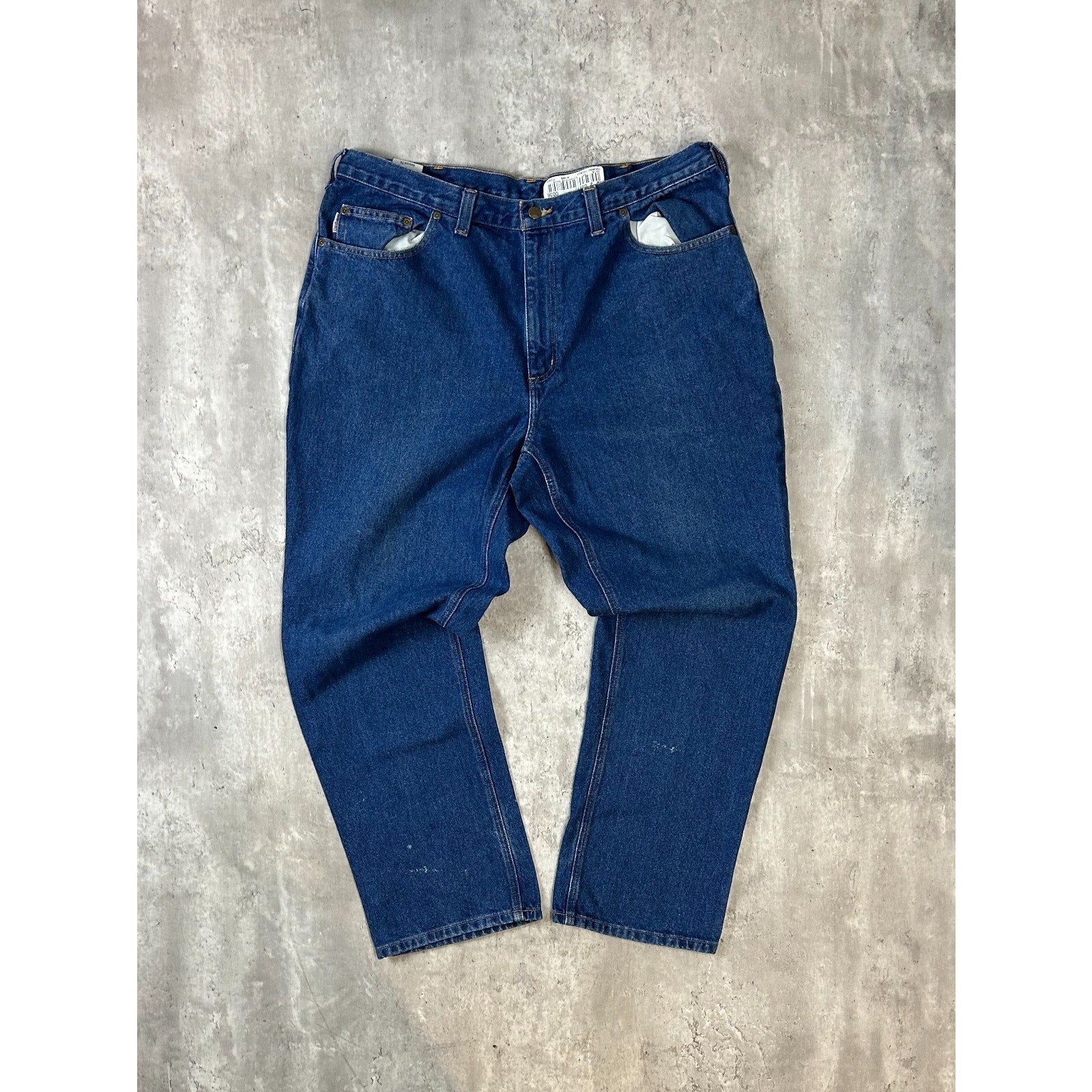 Vintage Carhartt Dark Wash Denim Workwear Jeans Pants Size 40 Blue