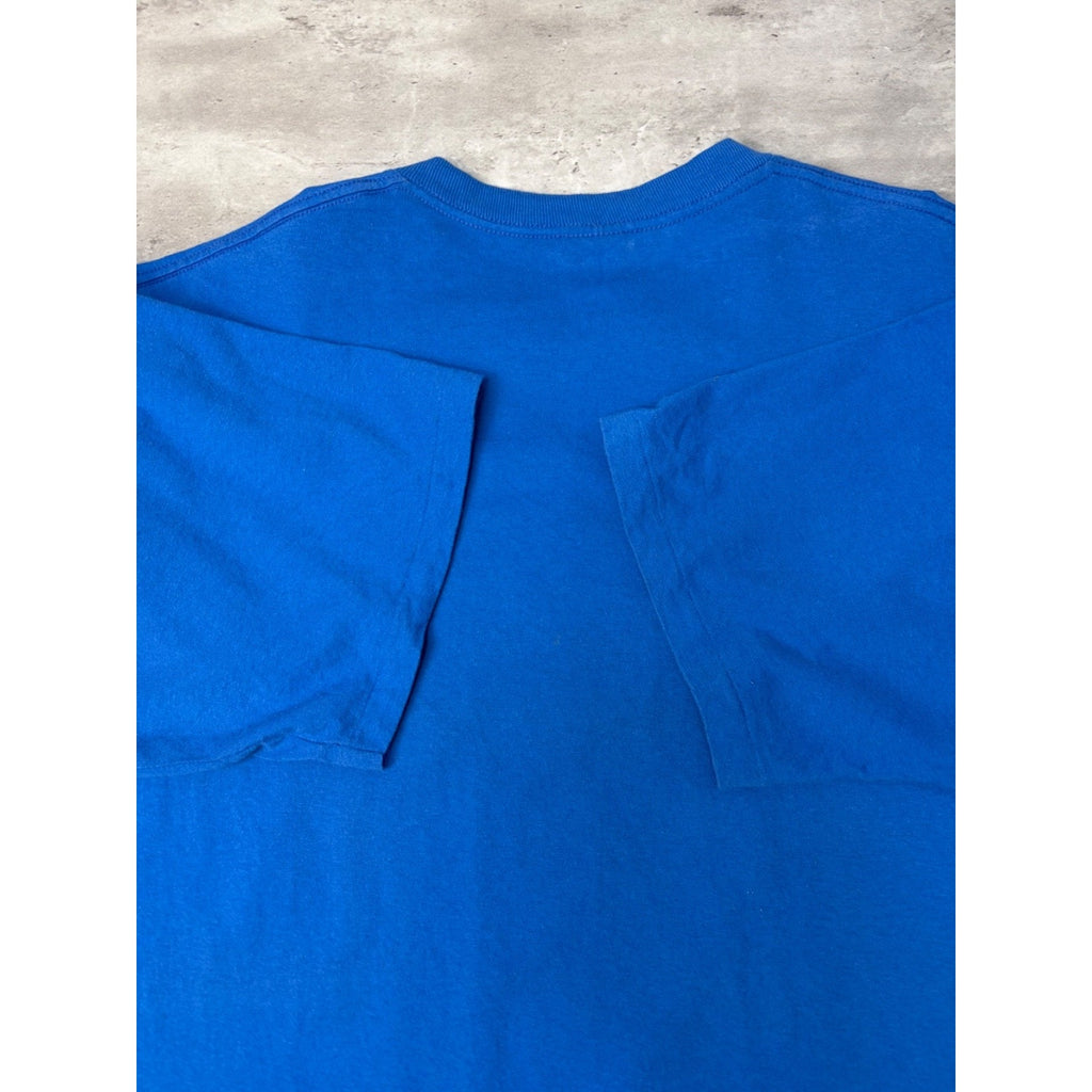 Vintage Stussy Skull Stitch Graphic Blue T-Shirt Size XL
