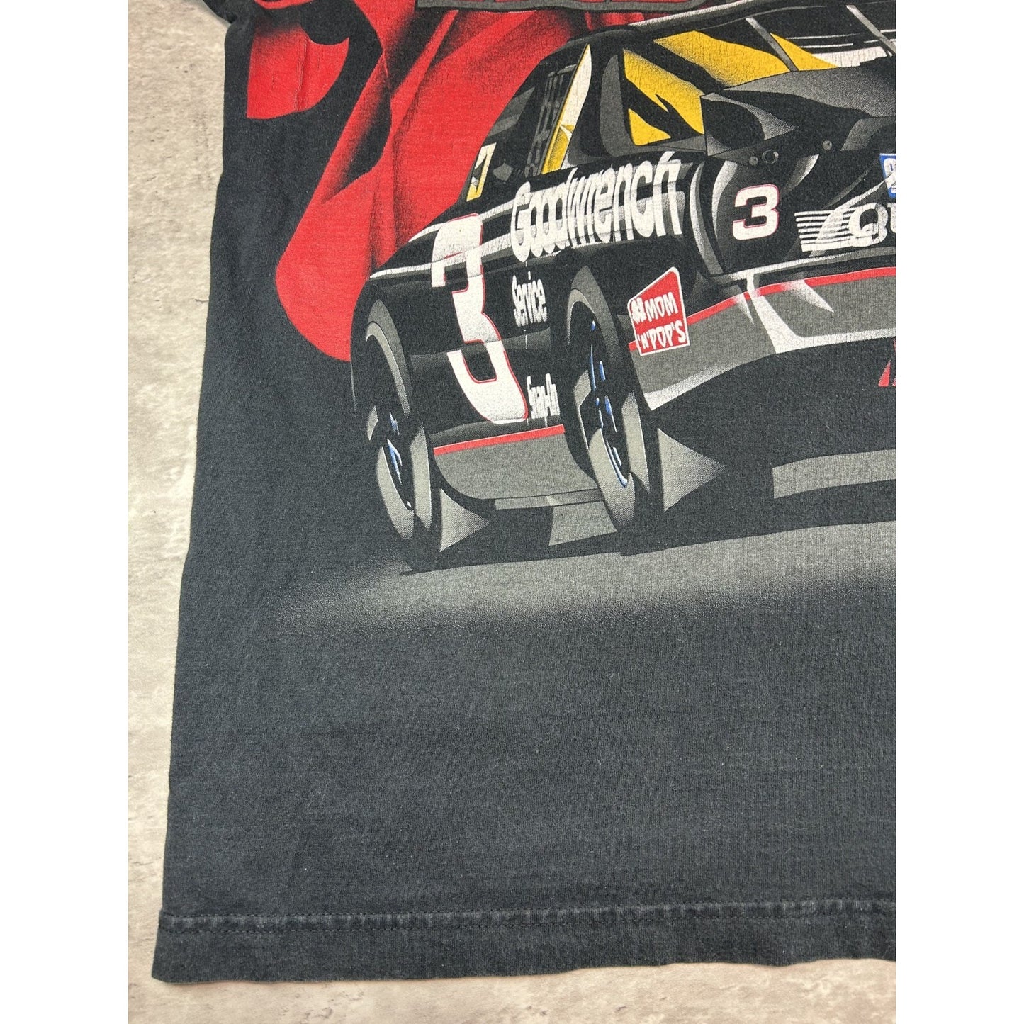 Vintage 90s Dale Earnhardt #3 Black Knight Rides On Nascar AOP T-Shirt Sz XL