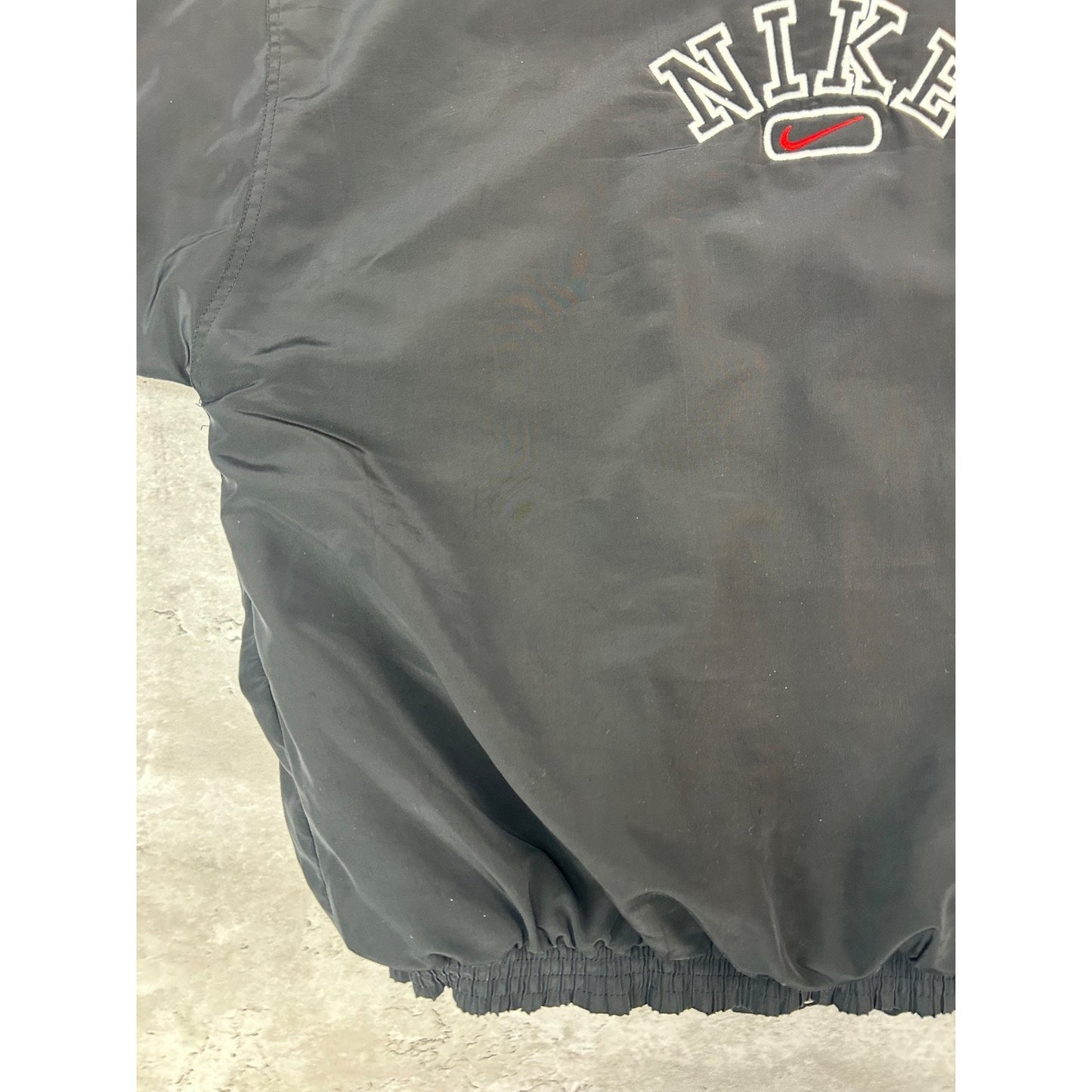 Vintage 90s Nike Embroidered Swoosh Two Tone Nylon Full Zip Jacket Size XL