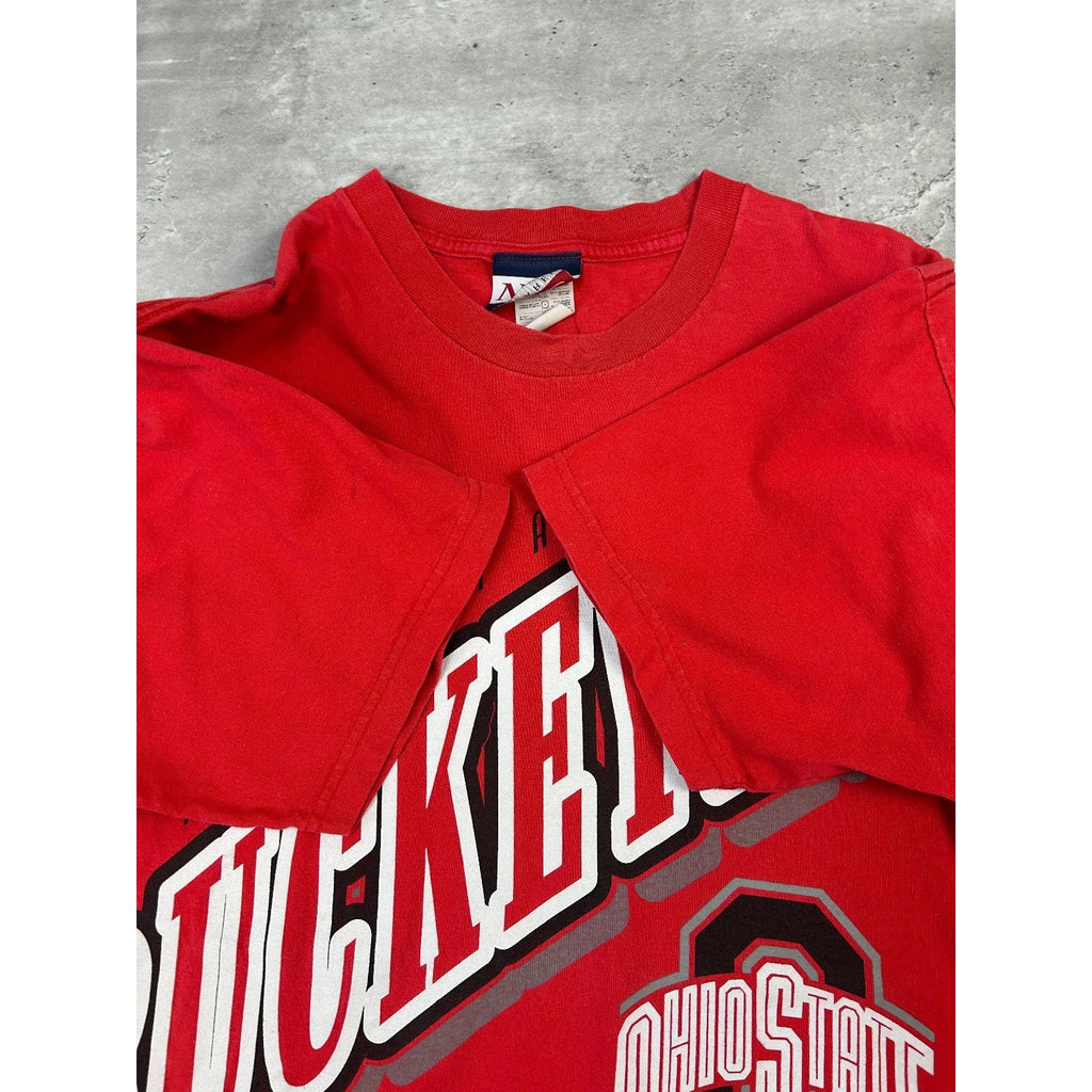 Vintage 90s Ohio State Buckeyes NCAA Collegiate Spellout T-Shirt Size Large