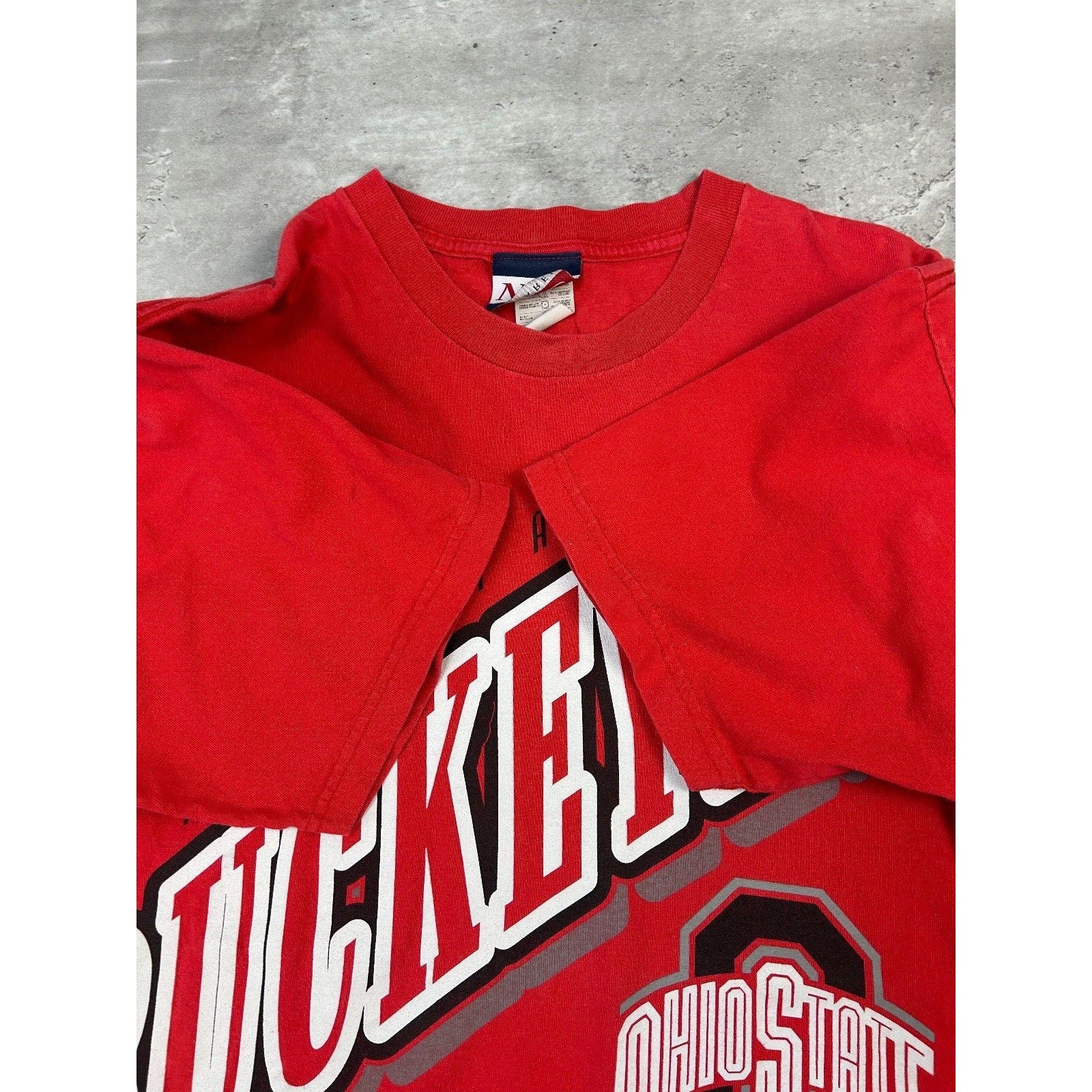 Vintage 90s Ohio State Buckeyes NCAA Collegiate Spellout T-Shirt Size Large