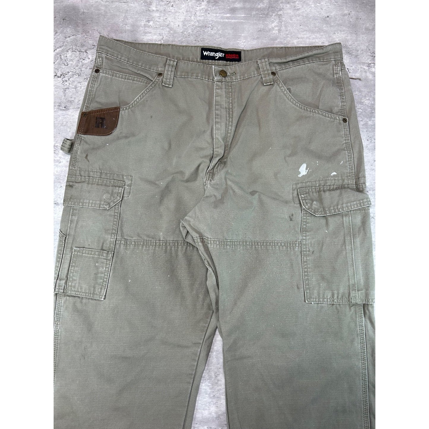 Vintage Wrangler Riggs Canvas Ripstop Double Knee Cargo Pants Size 41