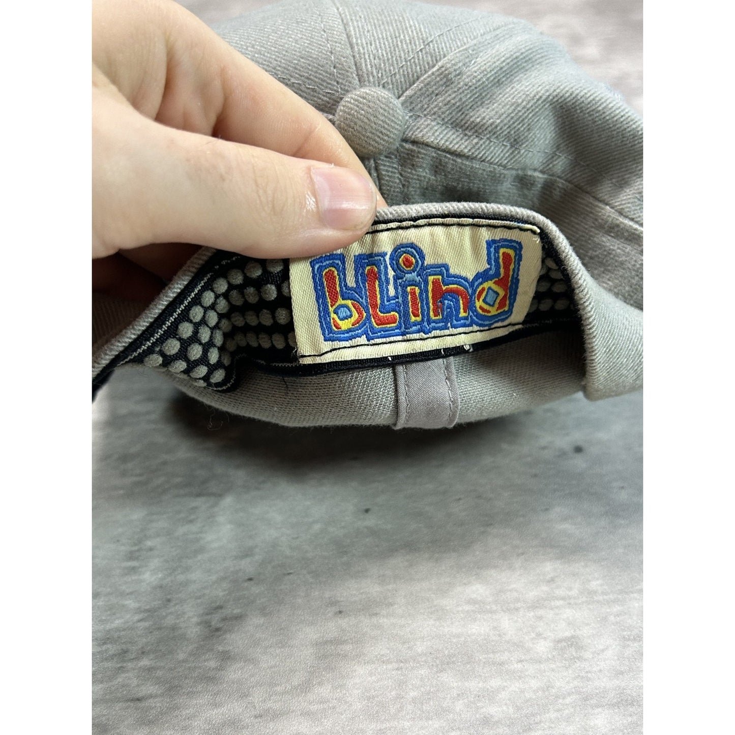 Vintage Y2K Blind Skateboards Embroidered Reaper Spellout Flex Fit Hat Small