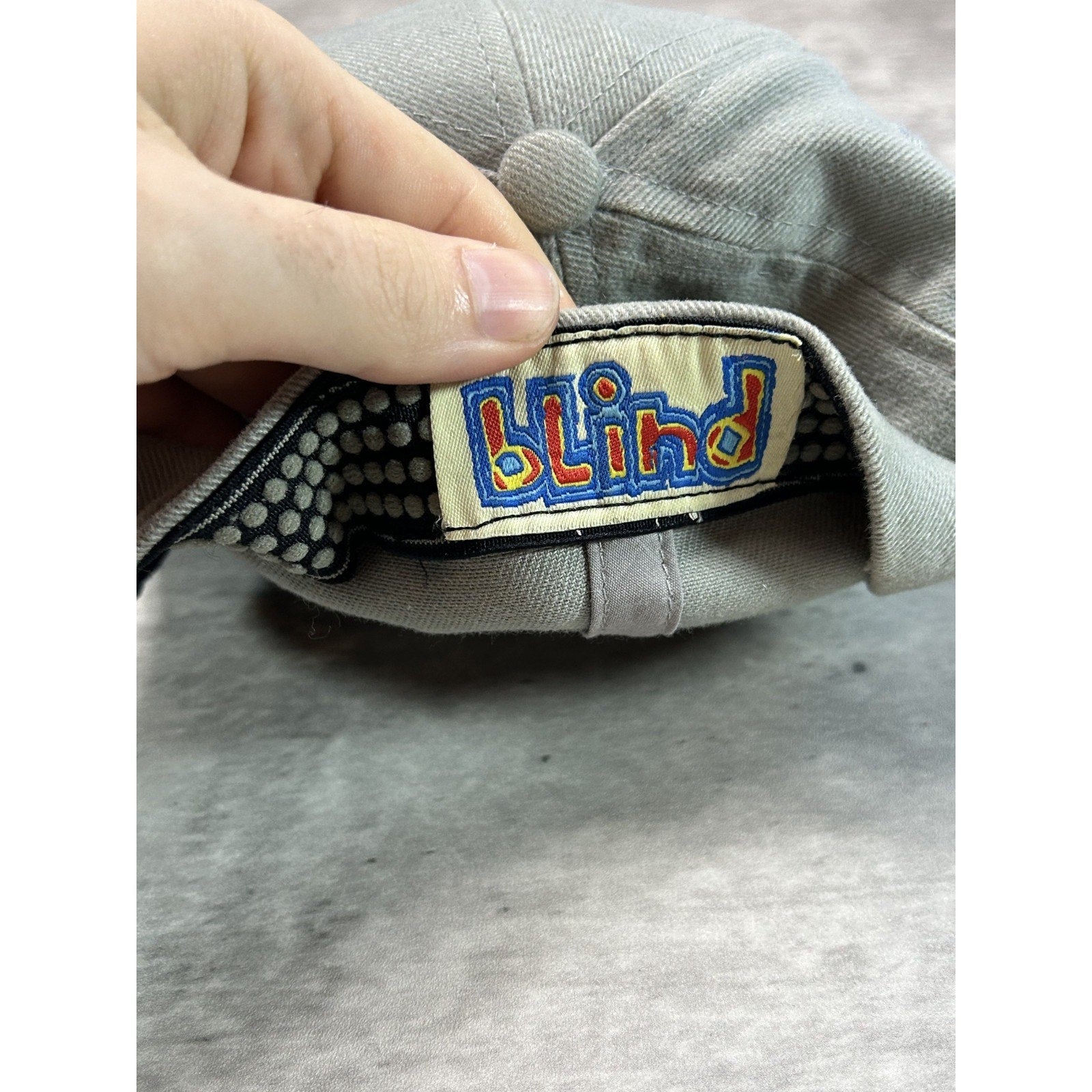 Vintage Y2K Blind Skateboards Embroidered Reaper Spellout Flex Fit Hat Small