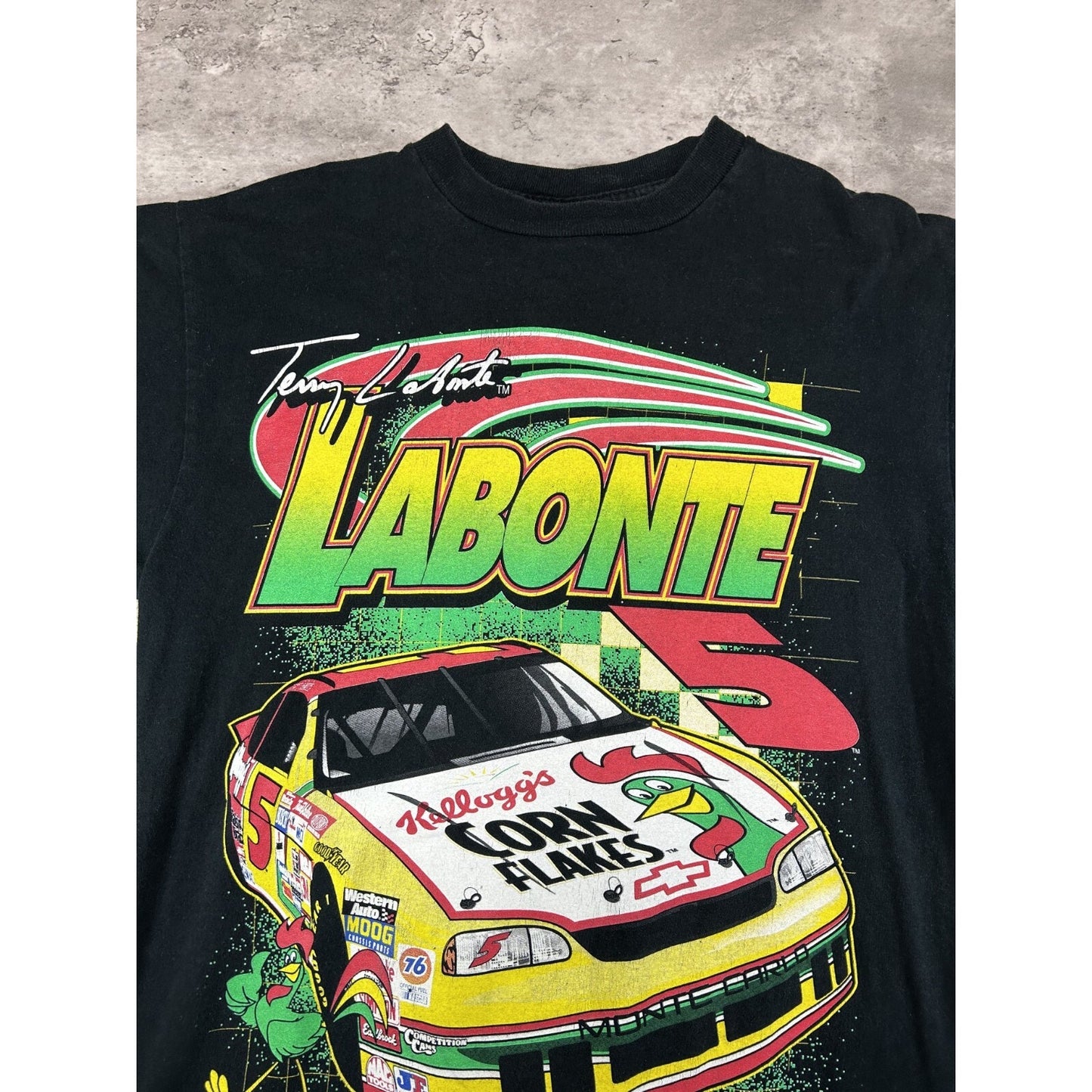 Vintage 1998 Terry Labonte #5 Nascar Big Graphic Kellogs T-Shirt Size Large