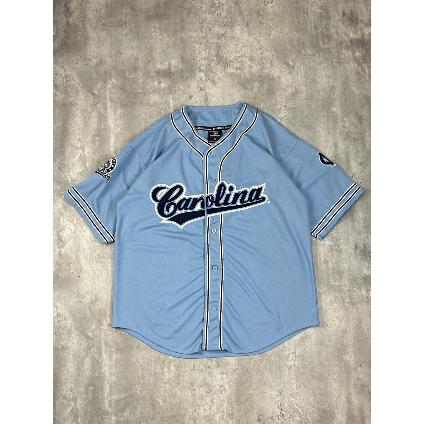 Vintage UNC Tarheels NCAA Tailsweep Script Spell Out Baseball Jersey Size XL