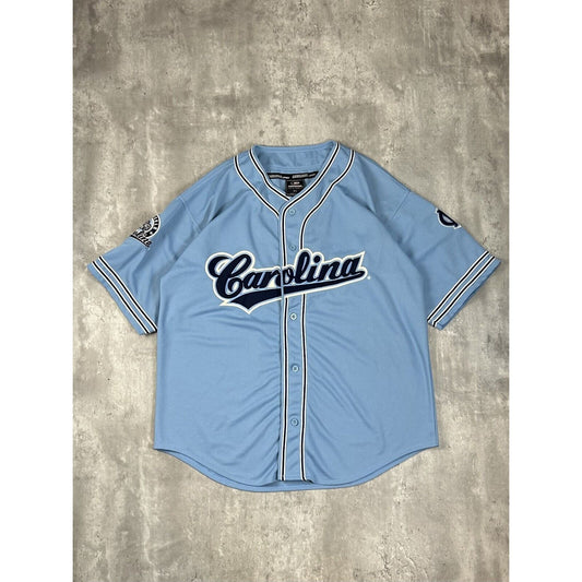 Vintage UNC Tarheels NCAA Tailsweep Script Spell Out Baseball Jersey Size XL
