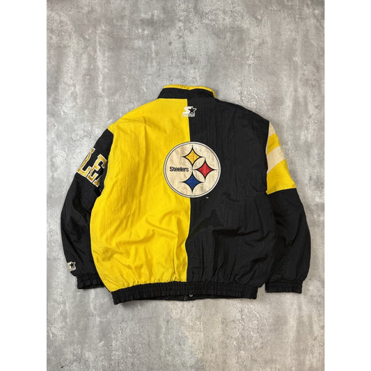 Vintage 90s Pittsburgh Steelers NFL Insulated Starter Split Back Jacket Size XL