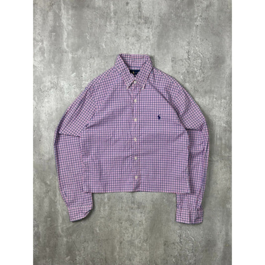 Vintage Polo Ralph Lauren Plaid Reworked Cropped Button Up Shirt Size Medium