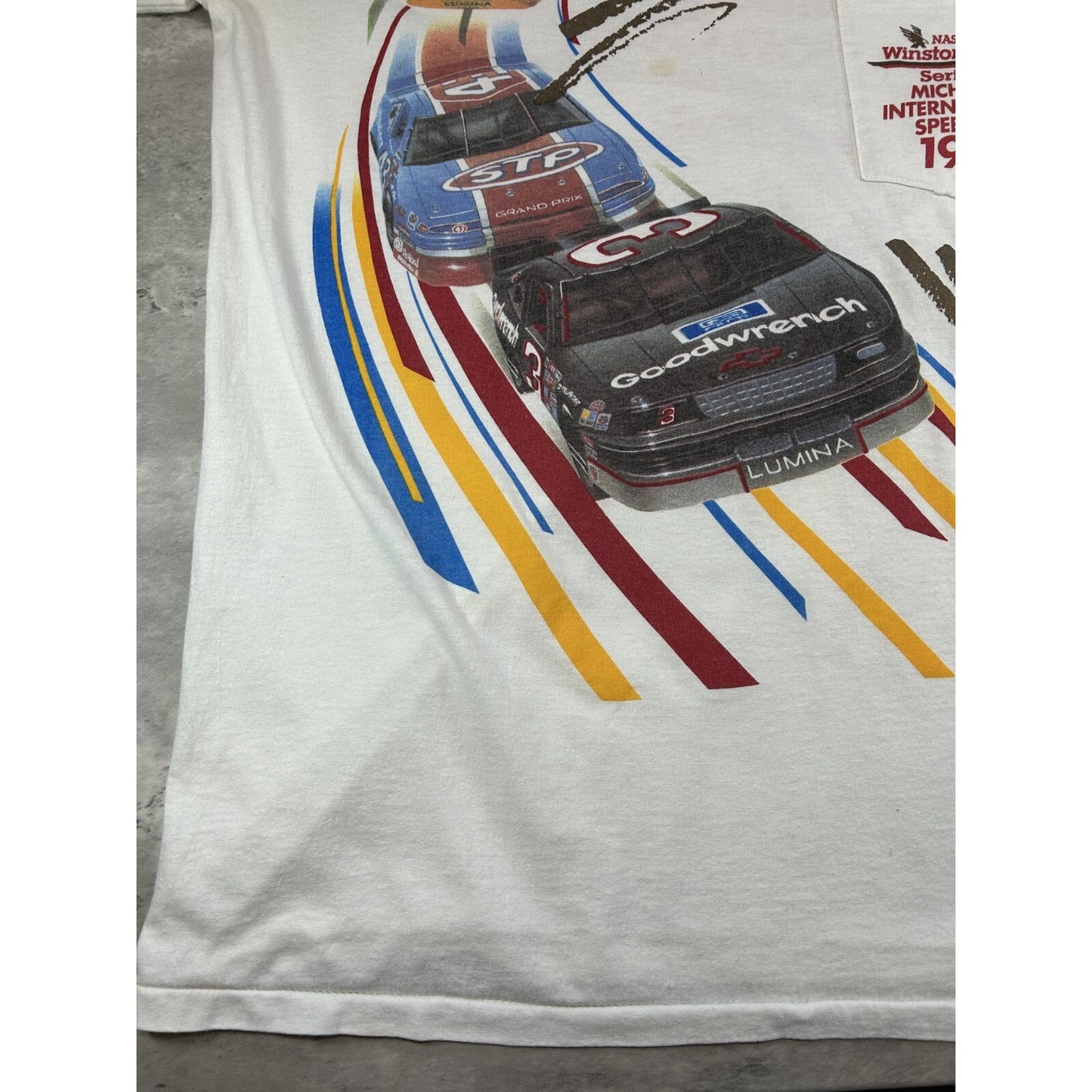 Vintage 1992 Nascar Winston Cup Series Racing Long Sleeve T-Shirt Size XL White