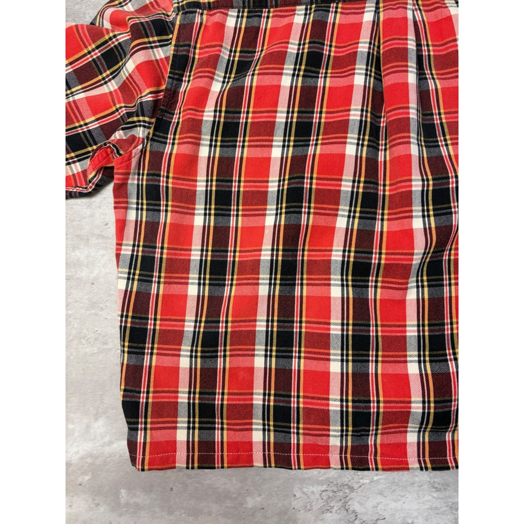 Vintage Polo Ralph Lauren Single Pocket Plaid Cropped Button Up Shirt Size XL
