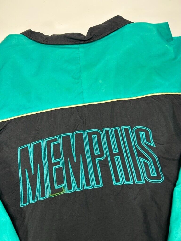 Memphis Grizzlies NBA Embroidered Spellout Full Zip Collared Jacket Size XL