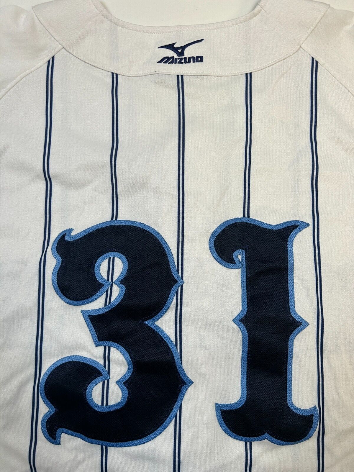 Warhawks #31 Stitches Mizuno Pinstripe Baseball Jersey Size Large White