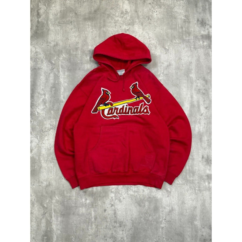 Vintage 90s St Louis Cardinals MLB Embroidered Pullover Hooded Sweatshirt Medium
