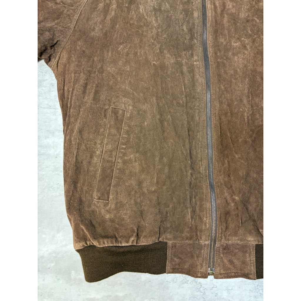 Vintage Denver Hayes Fleece Lined Full Zip Suede Jacket Size Large