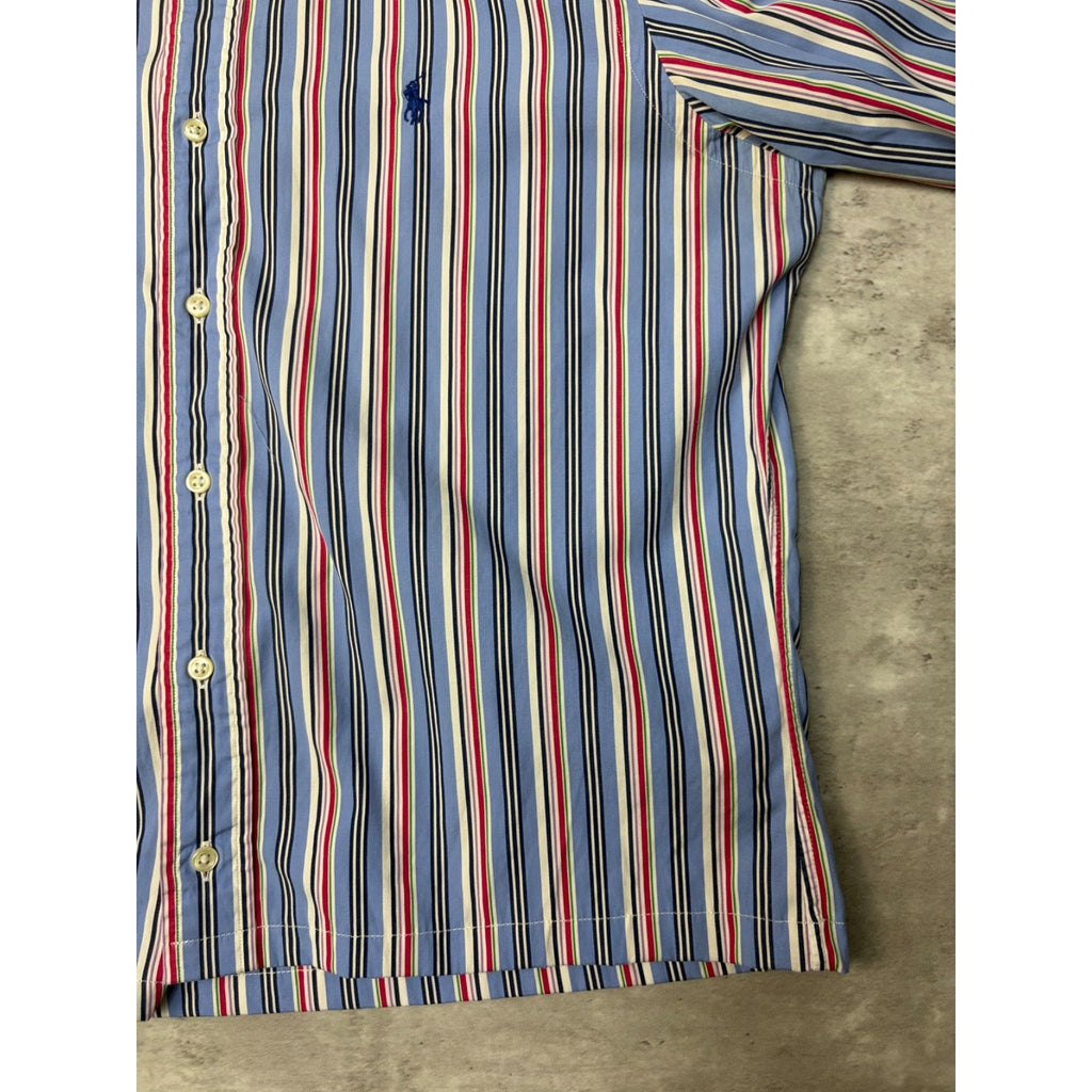 Vintage Polo Ralph Lauren Embroidered Pony Cropped Button Up Shirt Size Medium