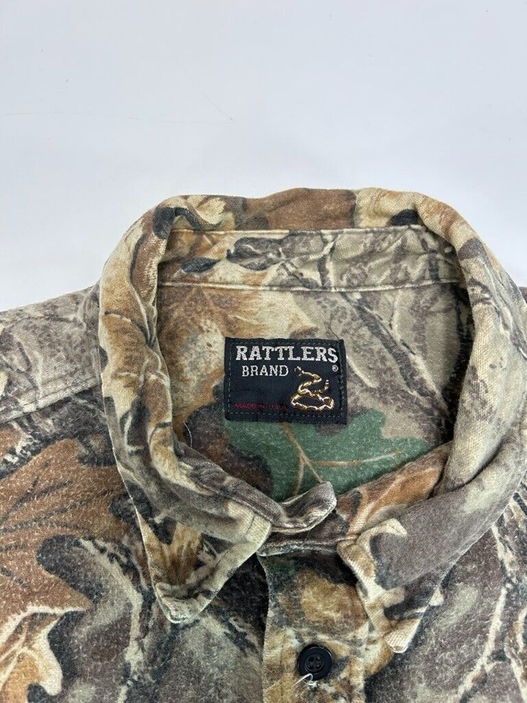 Vintage 90s Rattlers Brand Advantage Camo Longsleeve Button Up Shirt 2XL