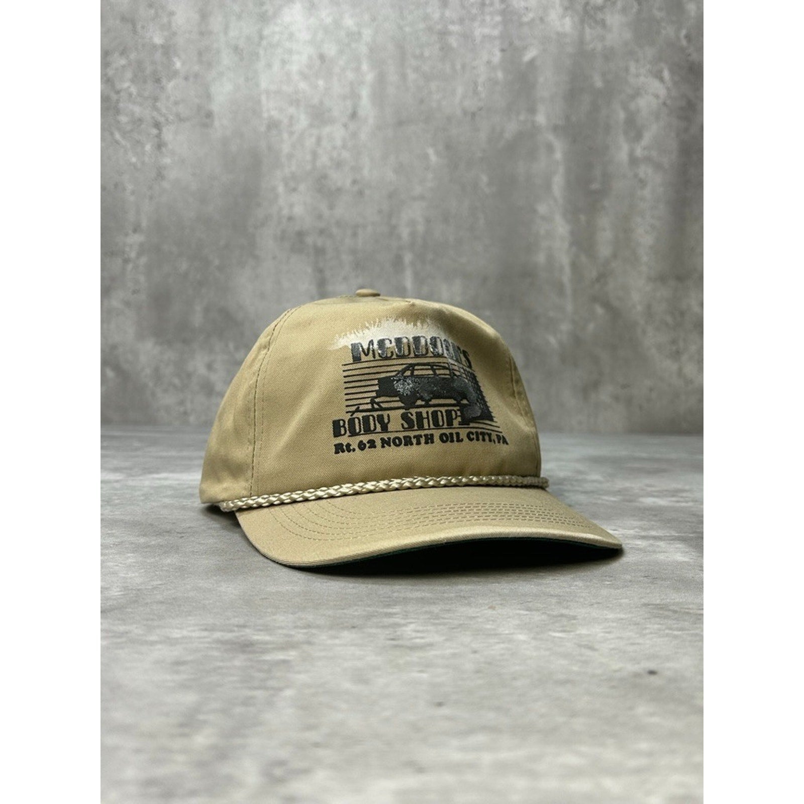 Vintage 90s McDdocks Body Shop Automotive Graphic Snapback Hat OSFA