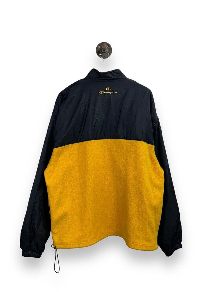 Vtg 90s West Virginia Mountaineers NCAA Champion 1/4 Zip Fleece Jacket Sz 2XL