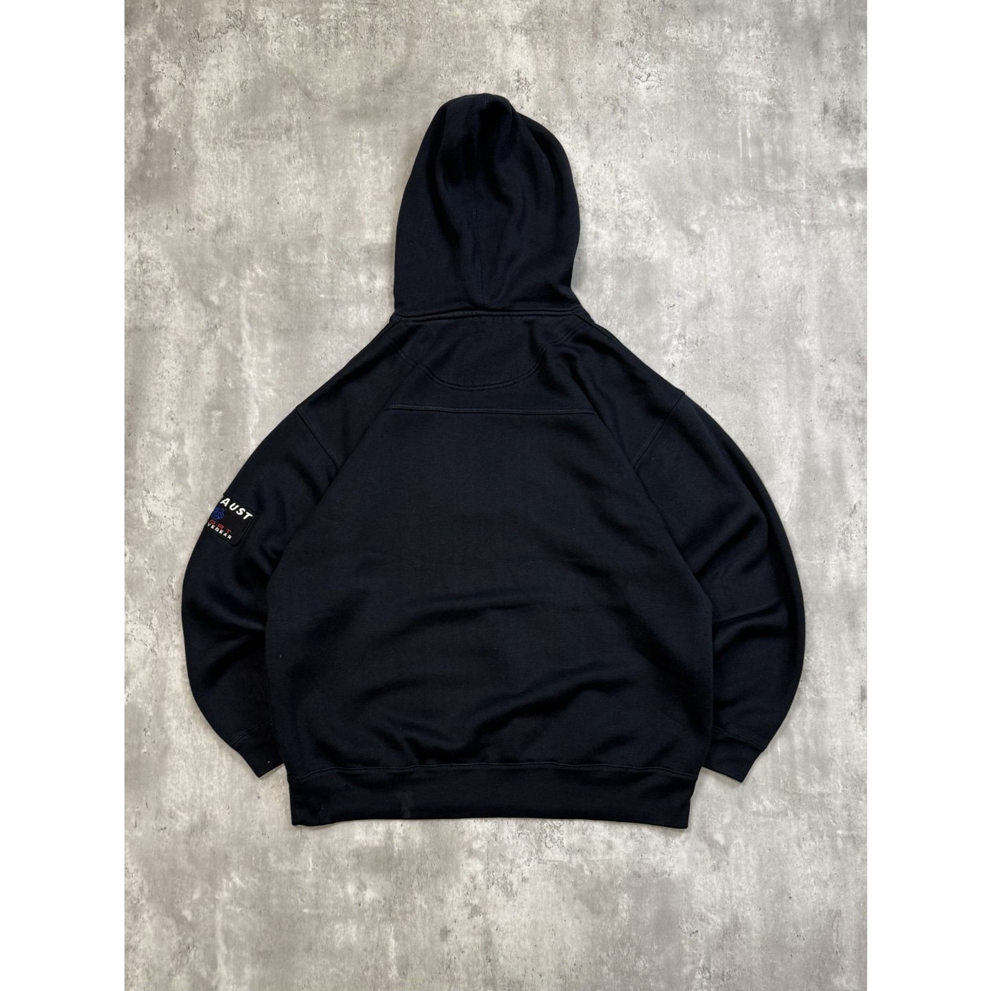 Vintage Y2K Fubu Sport Exhaust Embroidered Spellout Hooded Sweatshirt Sz Medium