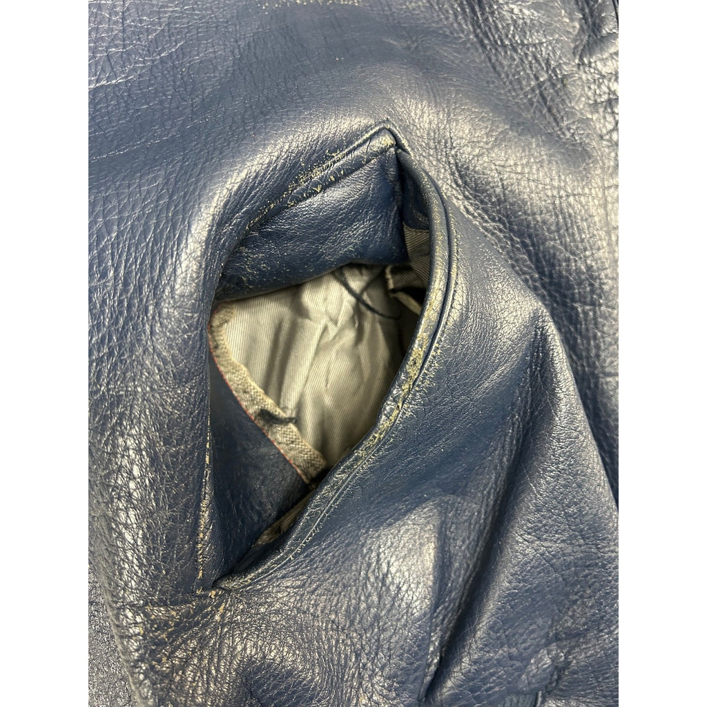 Vintage Pelle Pelle Riveted Full Zip Leather Bomber Jacket Size 2XL